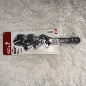 Silver Adjustable Wrench Set Hyper Tough